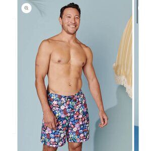 NWT Tea Collection Men's Swim Trunks Caribbean Wildflower Print Size XL